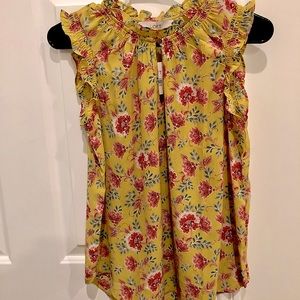 New with tags Loft Yellow Floral Shell Blouse  (Adult Extra Small)